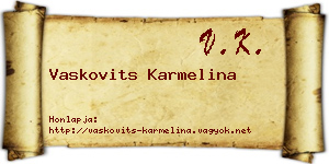 Vaskovits Karmelina névjegykártya